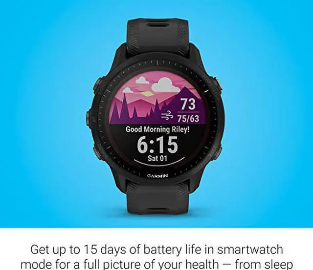 Alt view image 11 of 11 - Garmin Forerunner 955, Black | Smart Watch 010-02638-10