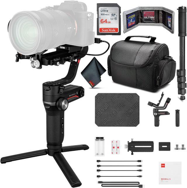 ZhiyunTech WEEBILL-S Gimbal Stabilizer with Bag, LED Light, Tripod