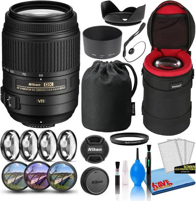 Main image of Nikon AF-S DX 55-300mm f/4.5-5.6G ED VR Lens (2197) Intl Model Bundle