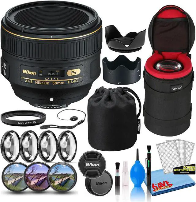 Main image of Nikon AF-S 58mm f/1.4G Compact Prime Lens (2210) Intl Model Bundle