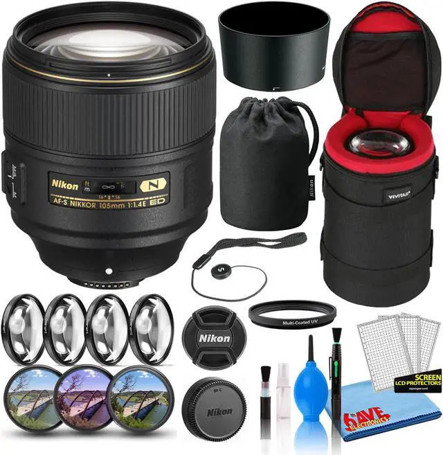 Main image of Nikon AF-S 105mm f/1.4E ED Telephoto Lens (20064) Intl Model Bundle