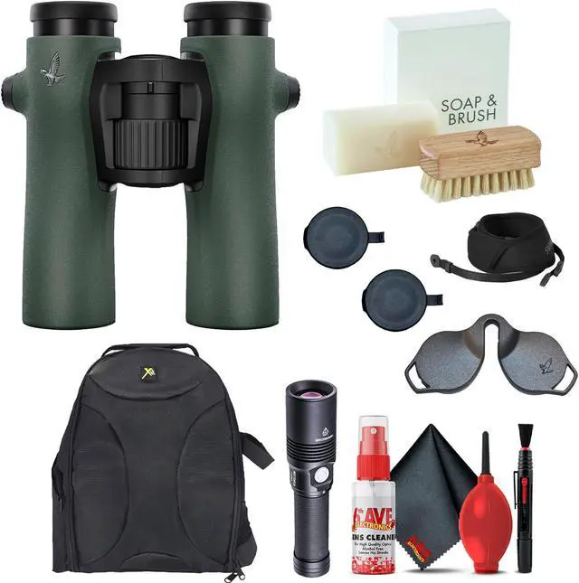 Main image of Swarovski 8x32 NL Pure Binoculars (Swarovski Green) with Basic Accessory Bundle