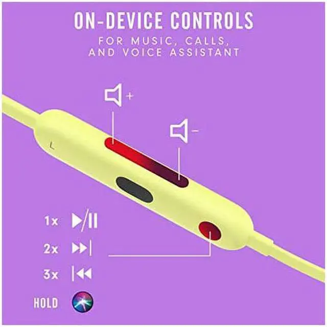 Alt view image 9 of 16 - Flex Wireless Earbuds Magnetic Earphones Built-in Microphone - Yuzu Yellow MYMD2LL/A