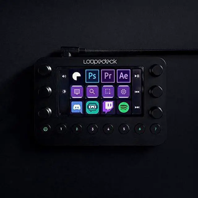 Alt view image 7 of 9 - Loupedeck Live - The Custom Console for Editing and Streaming with Dials and LED Touchscreen - Supports OBS, Streamlabs, vMix, Twitch, Lightroom Classic, Premiere Pro, Photoshop and more - Black
