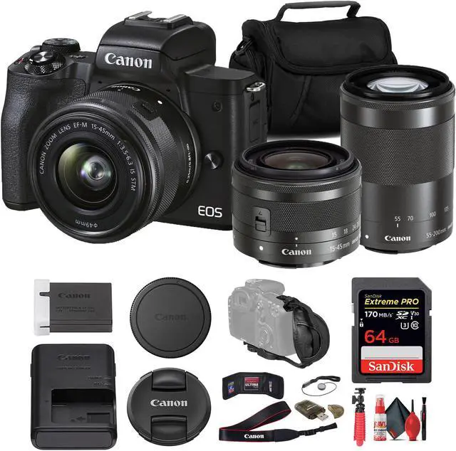 Main image of Canon EOS M50 Mark II Mirrorless Camera W/ 15-45mm Lens + 64GB Card Basic Bundle