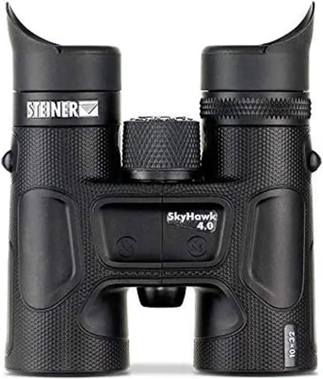 Alt view image 3 of 4 - Steiner SkyHawk 4.0 10x32 Binoculars (23370900) Bundle with Padded Backpack, Floating Wrist Strap, and 6Ave Cleaning Kit