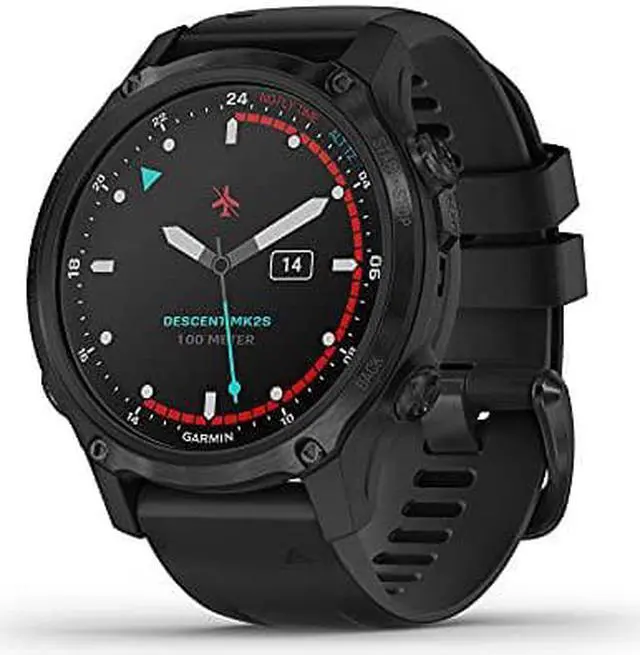 Main image of Garmin Descent Mk2S, Smaller-Sized Watch-Style Dive Computer, Multisport Training/Smart Features, Gray with Black Silicone Band, (010-02403-03)