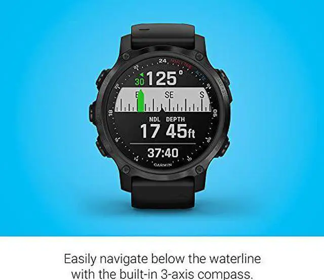 Alt view image 4 of 14 - Garmin Descent Mk2S, Smaller-Sized Watch-Style Dive Computer, Multisport Training/Smart Features, Gray with Black Silicone Band, (010-02403-03)