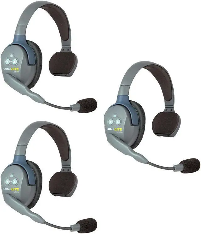 Alt view image 2 of 5 - Eartec UL3S UltraLITE Full Duplex Wireless Headset Communication for 3 Users - 3 Single Ear Headsets