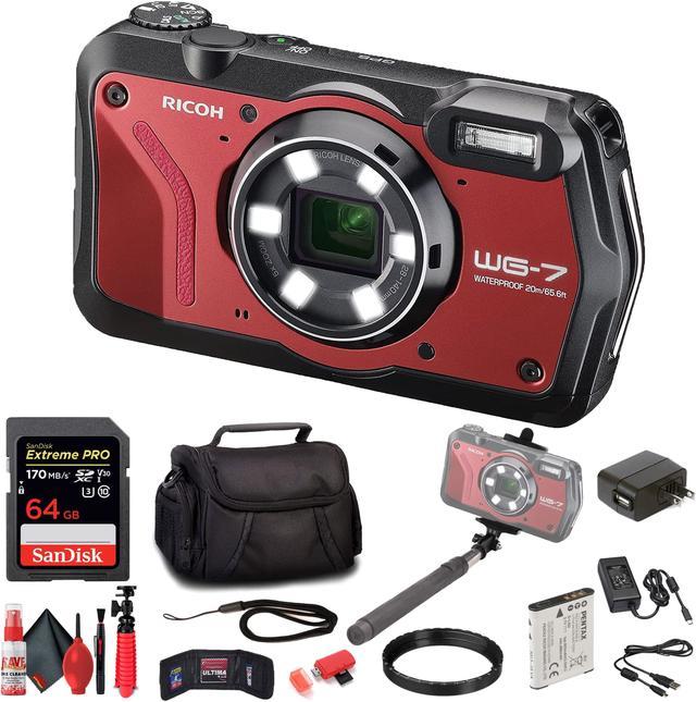 Ricoh 3100 WG-7 Red Authentic Outdoor Camera with Accessories