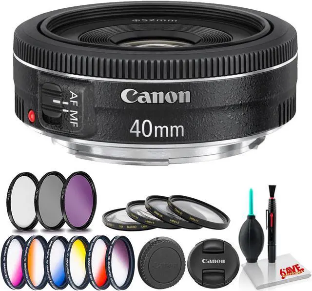Main image of Canon EF 40mm f/2.8 STM Lens (International Model) Bundle with Filter Kits