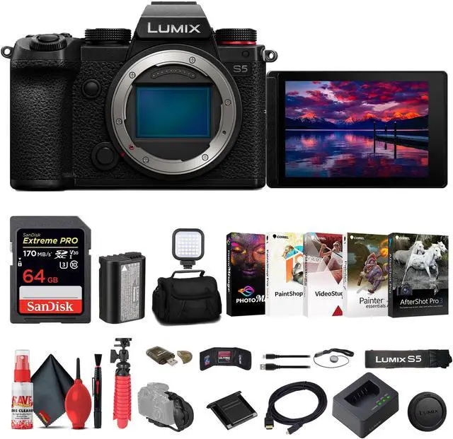 Main image of Panasonic Lumix S5 Mirrorless Camera + 64GB Memory Card + Bag Advanced Bundle