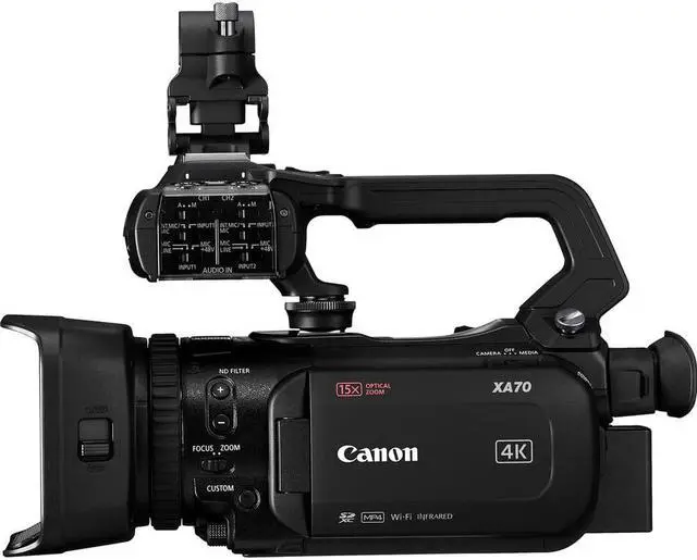 Alt view image 3 of 4 - Canon XA70 UHD 4K30 Camcorder with Dual-Pixel Autofocus + 64GB Memory Card Starter Bundle