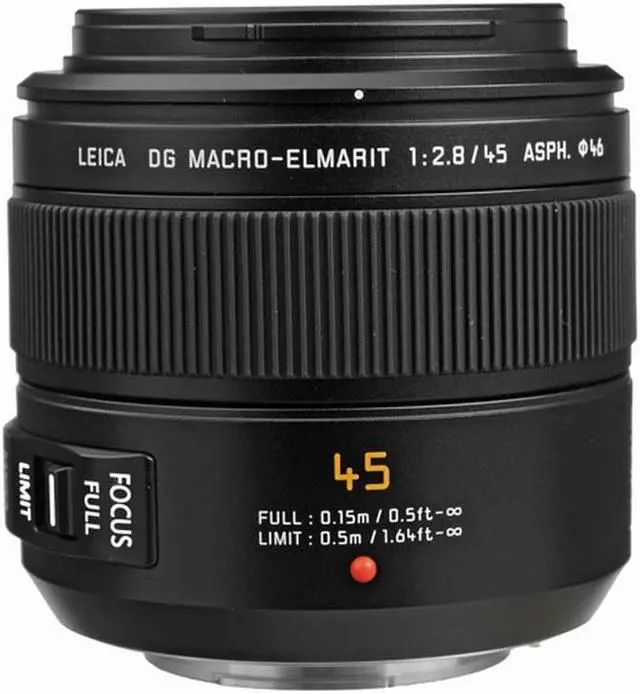 Alt view image 3 of 4 - Panasonic Leica DG Macro-Elmarit 45mm f/2.8 ASPH. MEGA O.I.S. Lens with 2x 64 Memory Cards (International Model)