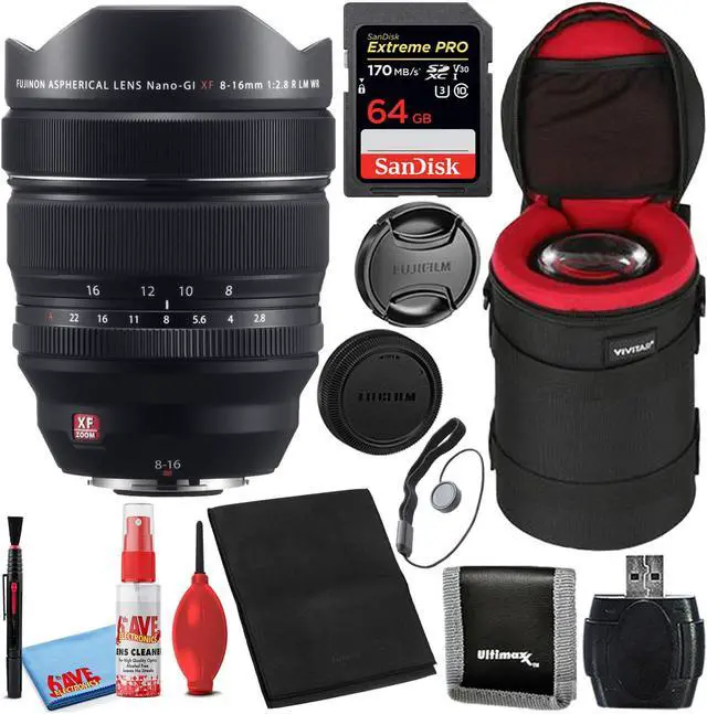 Main image of Fujifilm XF 8-16mm f/2.8 R LM WR Ultra-Wide Zoom Lens + 64GB SD Card Bundle