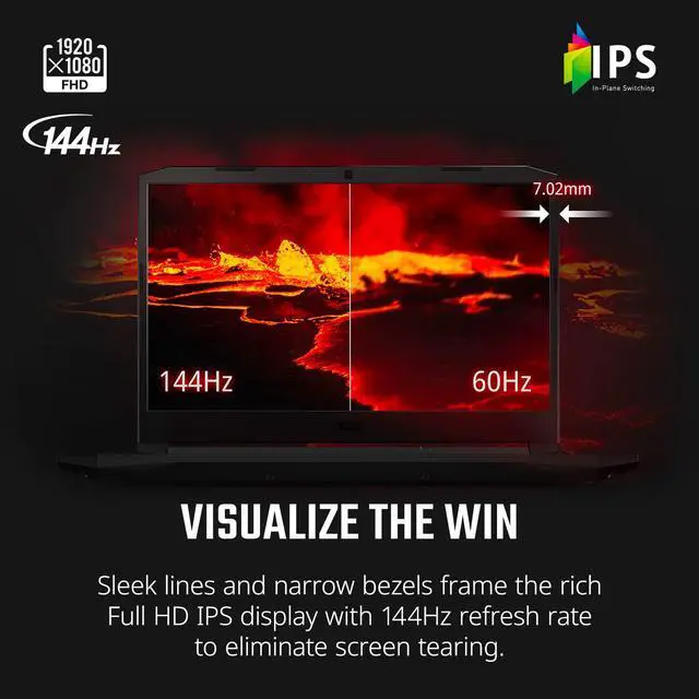 Alt view image 8 of 8 - Acer Nitro 5 AN515-57-79TD Gaming Laptop | Intel Core i7-11800H | NVIDIA GeForce RTX 3050 Ti Laptop GPU | 15.6" FHD 144Hz IPS Display | 8GB DDR4 | 512GB NVMe SSD | Killer Wi-Fi 6 | Backlit Keyboard