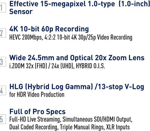 Alt view image 9 of 18 - Professional Camcorder X2, 24.5mm Wide-Angle Lens, 13-stop V-Log