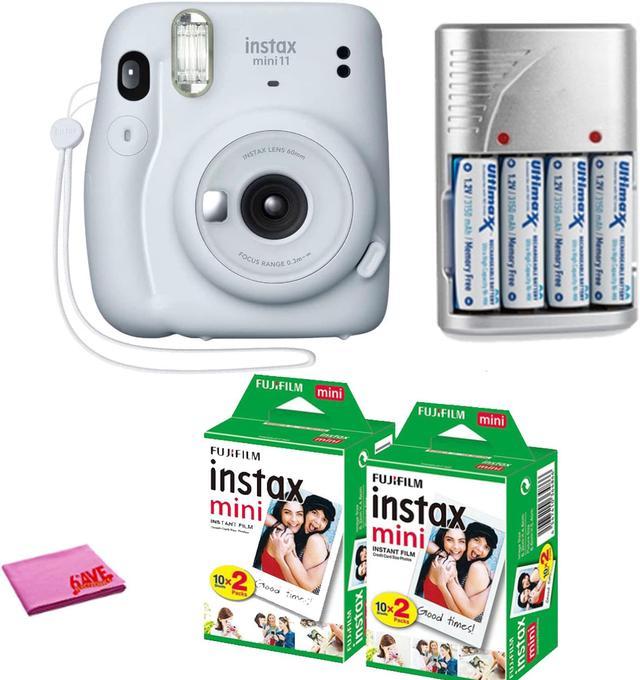 Fujifilm Instax Mini 11 Instant Film Camera (White) with 40 White Films 