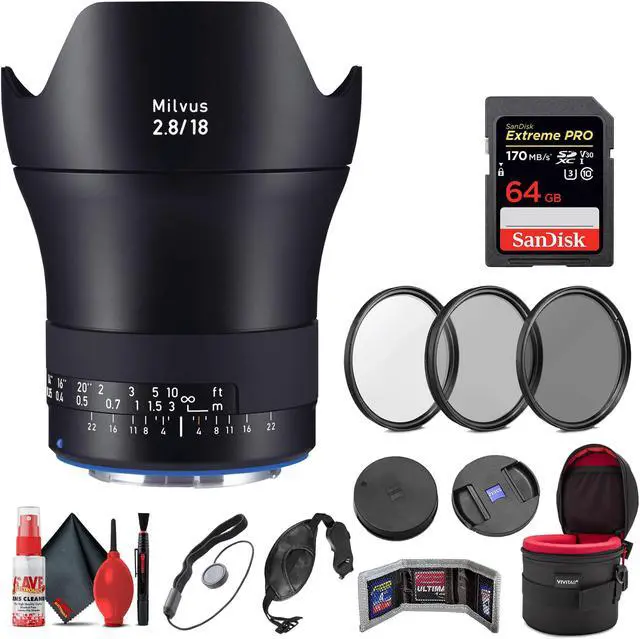 Main image of Zeiss Milvus 18mm f/2.8 ZE Lens for Canon EF (2096-517) + Deluxe Kit