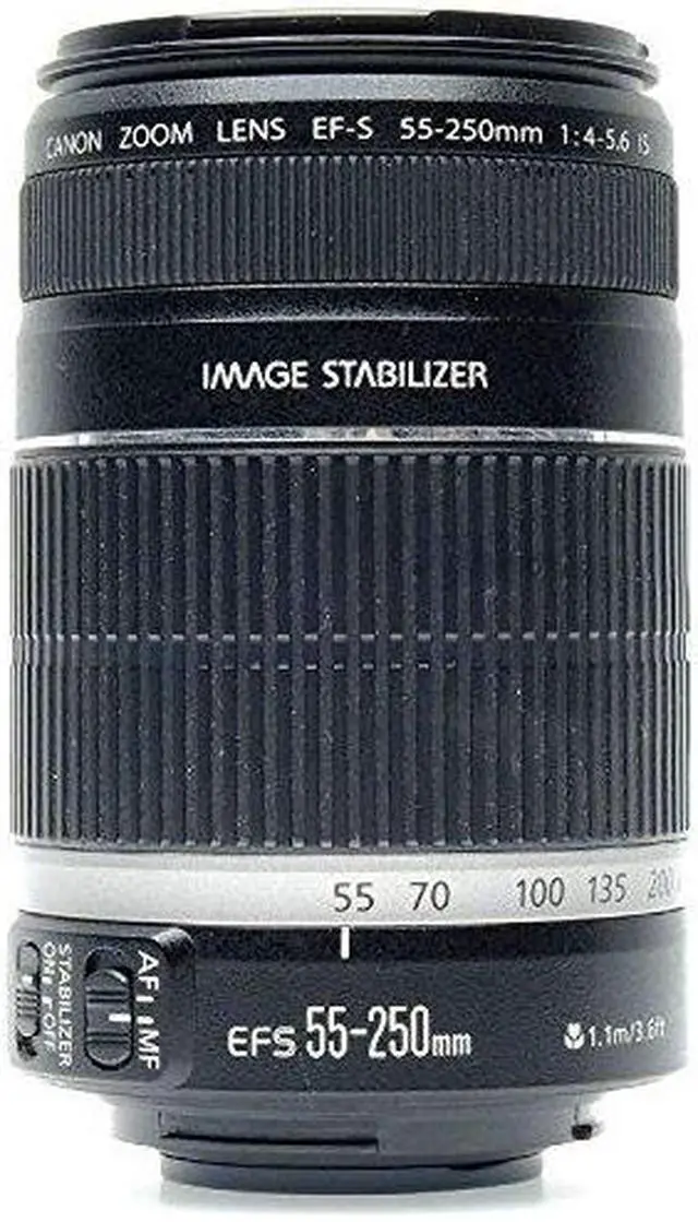 Alt view image 2 of 2 - Canon EF-S 55-250mm f/4.0-5.6 IS Telephoto Zoom Lens for Canon Digital SLR Cameras with Lens Cleaning Kit