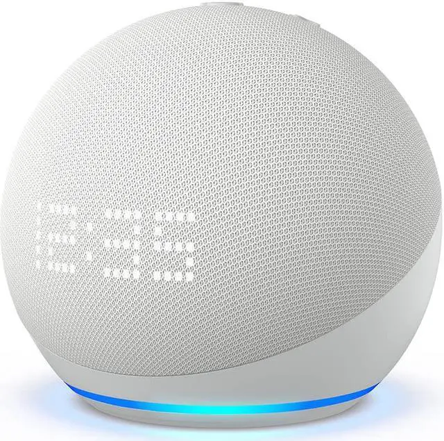 Main image of Amazon Echo Dot (5th Gen) Smart Speaker with Clock and Alexa - Glacier White