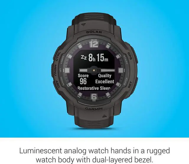 Alt view image 3 of 4 - Garmin Instinct Crossover Solar Smartwatch with Standard Accessories
