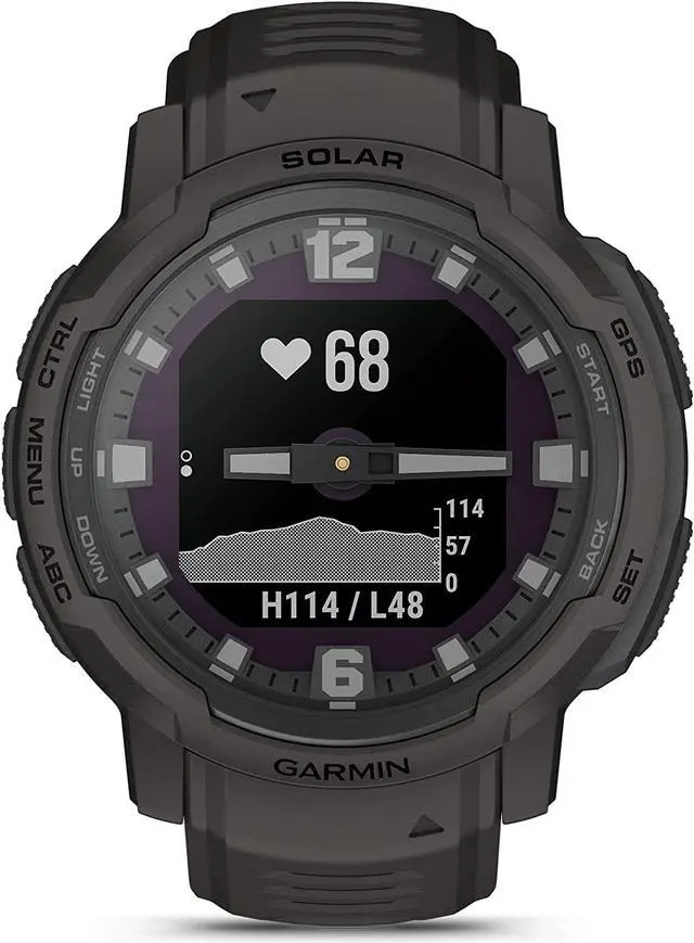 Alt view image 2 of 4 - Garmin Instinct Crossover Solar Smartwatch with Standard Accessories