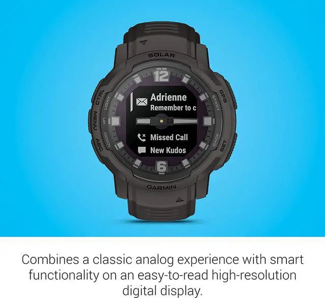 Alt view image 4 of 4 - Garmin Instinct Crossover Solar Smartwatch with Standard Accessories