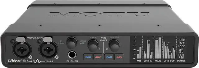 Alt view image 6 of 13 - Motu UltraLite-mk5 18x22 USB Audio Interface with DSP, Mixing and Effects