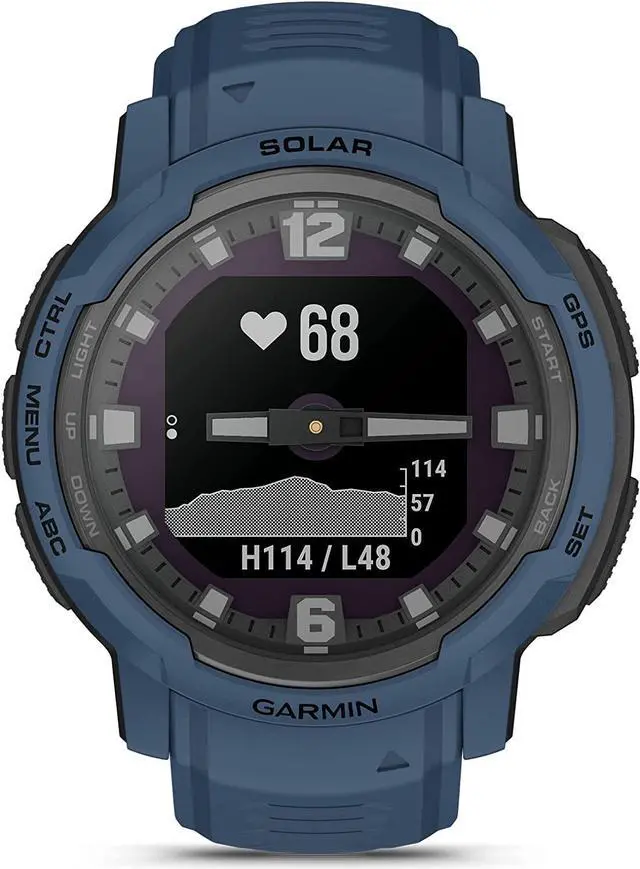 Alt view image 2 of 4 - Garmin Instinct Crossover Solar Smartwatch with Standard Accessories