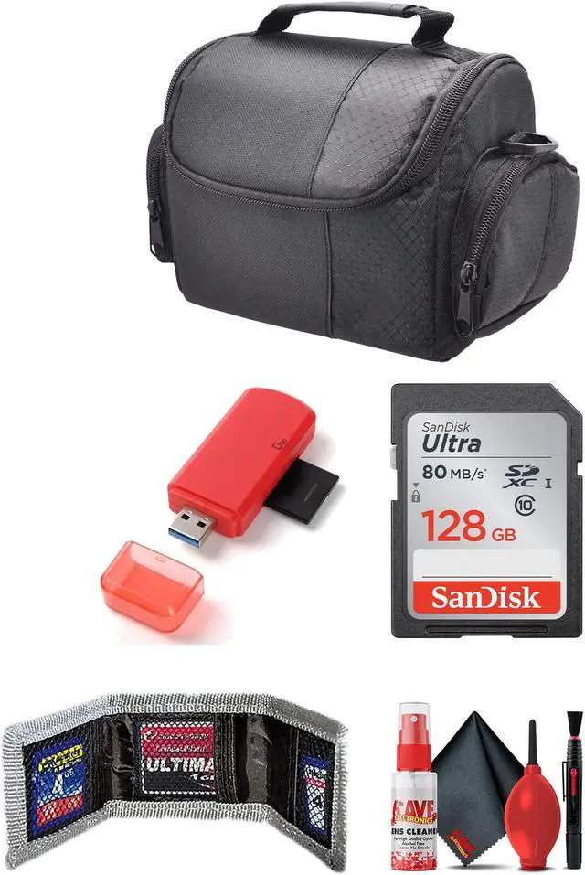 Alt view image 2 of 8 - Panasonic 4K Camcorder W/ Padded Case, 128 GB Memory Card, Lens Attachments, Wire Straps, LED Light, And More