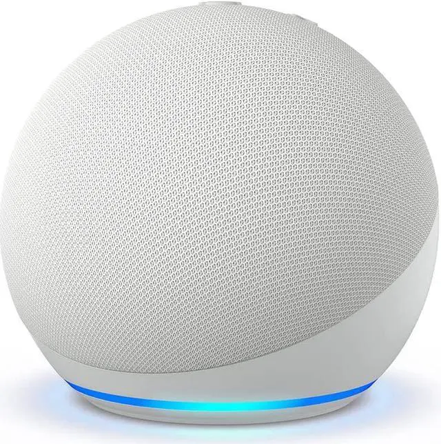 Alt view image 3 of 4 - Amazon Echo Dot (5th Gen, 2022 Release) (Glacier White) with accessories