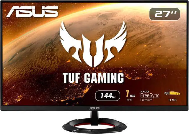 Alt view image 14 of 20 - ASUS TUF Gaming 27” 1080P Monitor (VG279Q1R) - Full HD, IPS, 144Hz, 1ms, Extreme Low Motion Blur, Speaker, FreeSync Premium, Shadow Boost, VESA Mountable, DisplayPort, HDMI, Tilt Adjustable