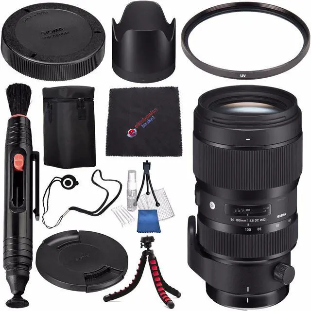 Main image of Sigma 50-100mm f/1.8 DC HSM Art Lens for Canon EF #693954 + Lens Pen Cleaner + Microfiber Cleaning Cloth + Lens Capkeeper + Flexible Tripod Bundle (International Model No Warranty)