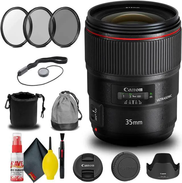 Main image of Canon EF 35mm f/1.4L II USM Lens (9523B002) + Filter Kit + Cap Keeper Base Bundle