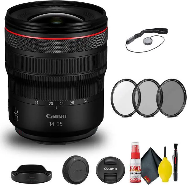 Main image of Canon RF 14-35mm f/4L IS USM Lens (4857C002) + Filter Kit + Cap Keeper Base Bundle