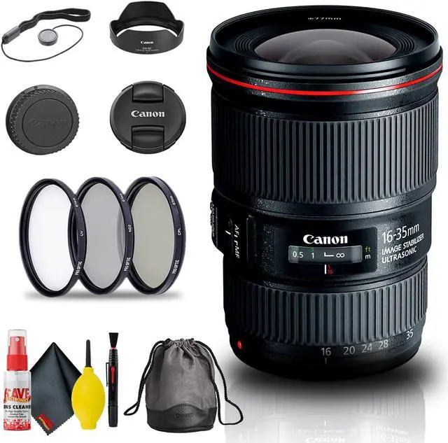 Main image of Canon EF 16-35mm f/4L IS USM Lens (9518B002) + Filter Kit + Cap Keeper Base Bundle