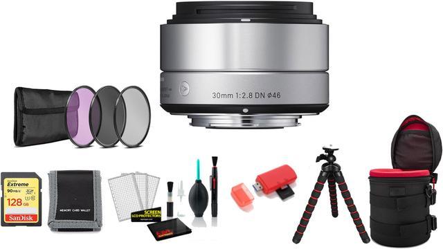 Sigma 30mm f/2.8 DN Art Lens with 128GB Memory Card and Filter Kit