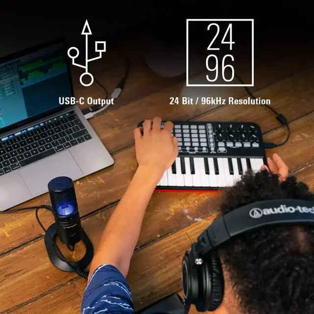 Alt view image 3 of 15 - Audio-Technica AT2020USB-X Cardioid Condenser USB Microphone