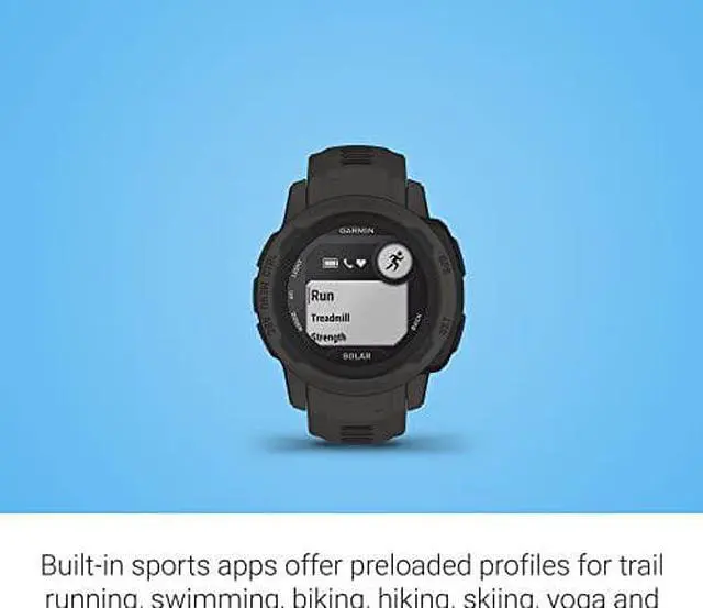 Alt view image 7 of 9 - Garmin Instinct 2S Solar, Graphite | Solar Charging GPS Smart Watch 010-02564-10