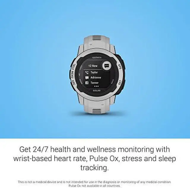 Alt view image 6 of 9 - Garmin Instinct 2S Solar, Mist Gray | Solar Charging GPS Smart Watch 010-02564-11