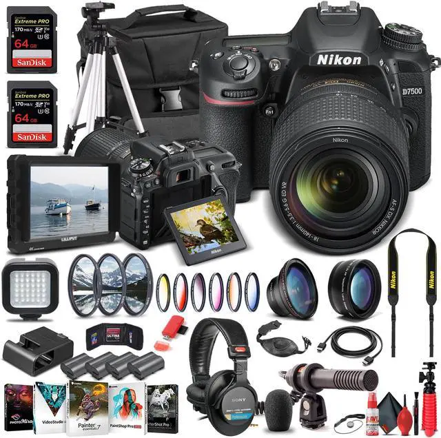 Main image of Nikon D7500 DSLR Camera W/ 18-140mm Lens 1582  - Pro Bundle