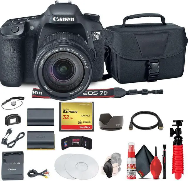 Main image of Canon EOS 7D DSLR Camera with 18-135mm Kit (3814B016) + 32GB Compact Flash Card Starter Bundle