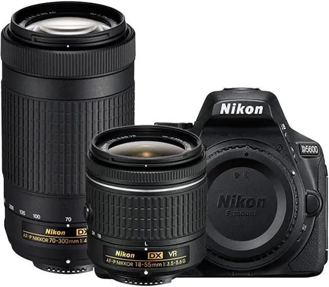 Main image of Nikon D5600 24.2MP DX-Format DSLR Digital Camera Dual Zoom Lens Kit - (Renewed)
