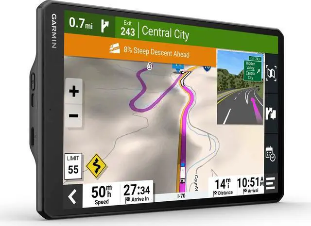 Alt view image 2 of 4 - Garmin RV 1095, Extra-Large, Easy-to-Read 10 GPS RV Navigator, Custom RV Routing, High-Resolution Birdseye Satellite Imagery, Directory of RV Parks and Services, Landscape or Portrait View Display