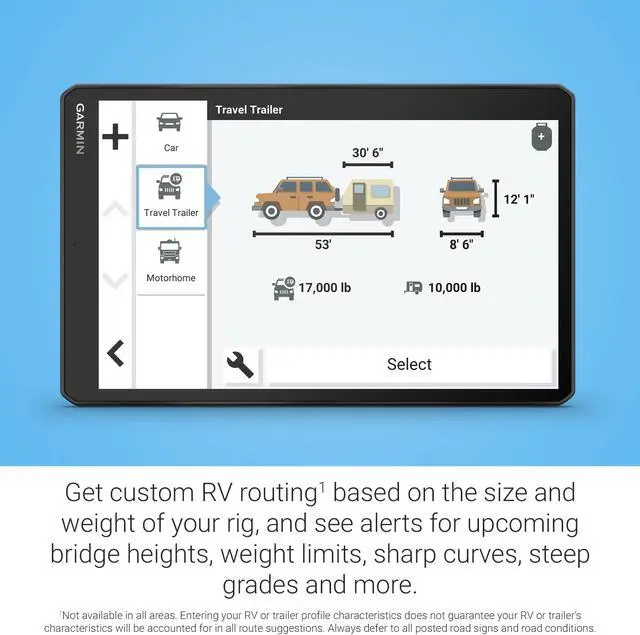 Alt view image 4 of 4 - Garmin RV 1095, Extra-Large, Easy-to-Read 10 GPS RV Navigator, Custom RV Routing, High-Resolution Birdseye Satellite Imagery, Directory of RV Parks and Services, Landscape or Portrait View Display