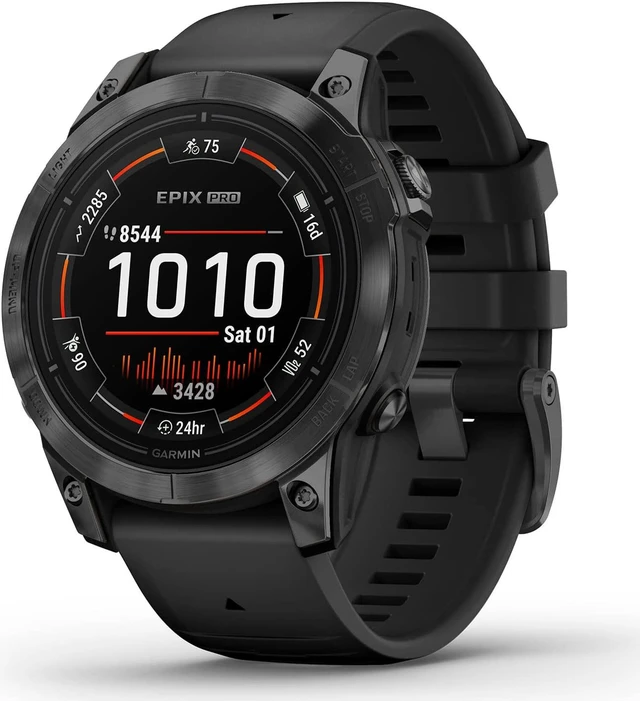 Main image of Garmin epix Pro (Gen 2) – Standard Edition, Slate Gray with Black Band, 47mm | Smart Watch 010-02803-00