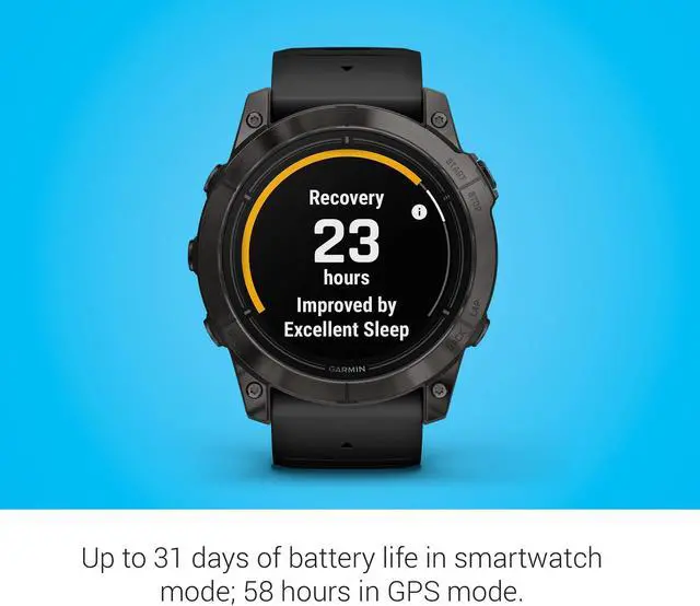 Alt view image 4 of 19 - Garmin epix Pro (Gen 2) Sapphire Edition, 51mm, High Performance Smartwatch, Advanced Training Technology, Built-in Flashlight, Black