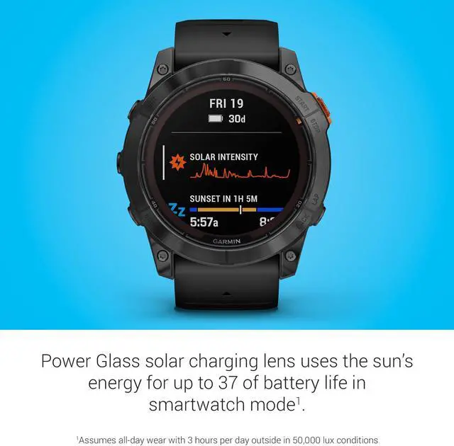 Alt view image 3 of 10 - Garmin fenix 7X Pro – Solar Edition, Slate Gray with Black Band | Solar Charging GPS Smart Watch 010-02778-00