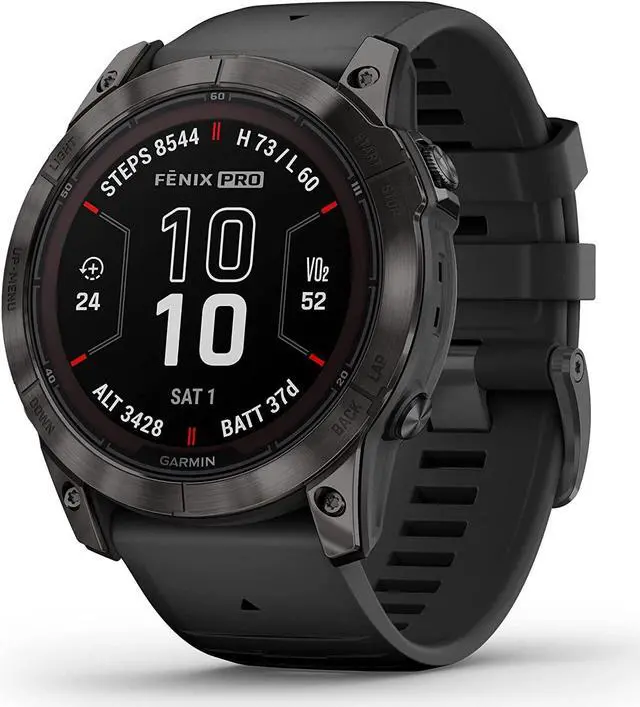 Alt view image 2 of 4 - Garmin fenix 7 Pro Solar Sapphire Carbon Gray Titanium Black with Accessories